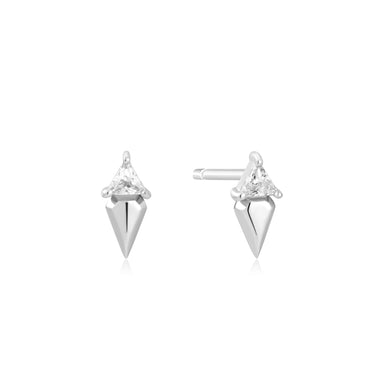 Ania Haie Triangle Cubic Zirconia Geometric Stud Ear Jackets Silver