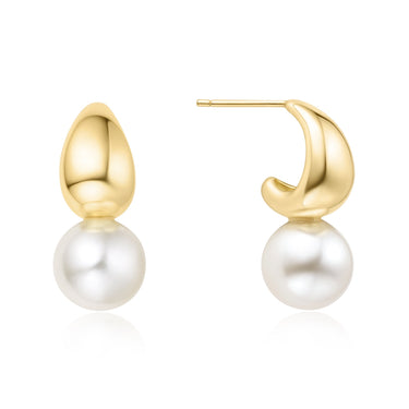 Ania Haie Gold Pearl Dome Hoop Earrings