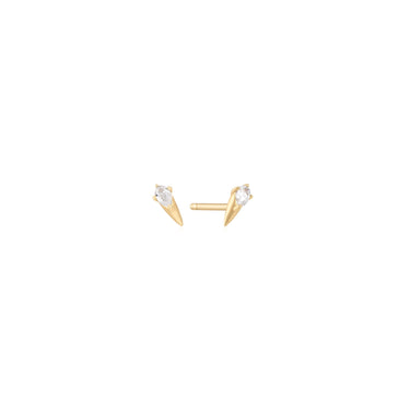 Ania Haie 14kt Gold White Sapphire Spike Stud Earrings