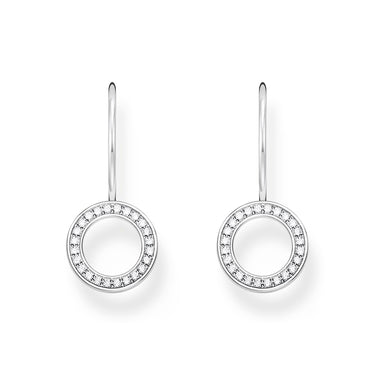 THOMAS SABO Earrings circular-shaped with white zirconia - silver