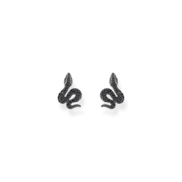 THOMAS SABO Snake small ear studs with black zirconia