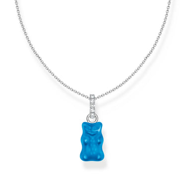 THOMAS SABO Necklace with blue goldbears pendant and zirconia