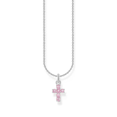 THOMAS SABO Necklace with cross pendant with pink zirconia