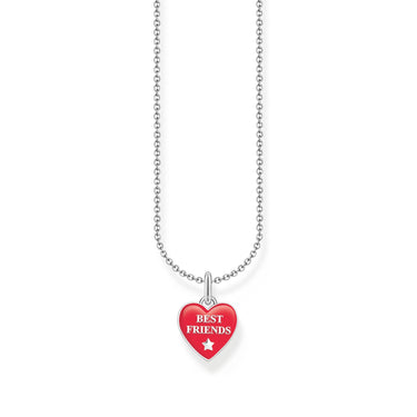 THOMAS SABO Necklace with red heart pendant - silver