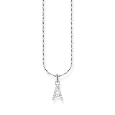 THOMAS SABO Necklace with letter pendant A and white zirconia - silver