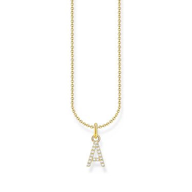 THOMAS SABO Necklace with letter pendant A and white zirconia - gold