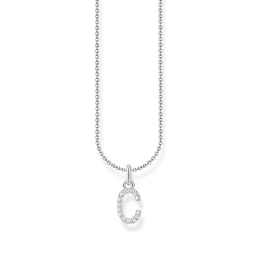 THOMAS SABO Necklace with letter pendant C and white zirconia - silver