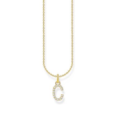 THOMAS SABO Necklace with letter pendant C and white zirconia - gold