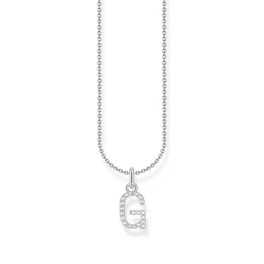 THOMAS SABO Necklace with letter pendant G and white zirconia - silver