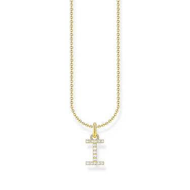 THOMAS SABO Necklace with letter pendant I and white zirconia - gold