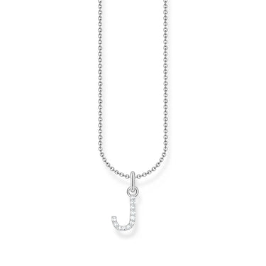 THOMAS SABO Necklace with letter pendant J and white zirconia - silver