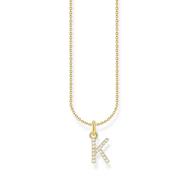 THOMAS SABO Necklace with letter pendant K and white zirconia - gold