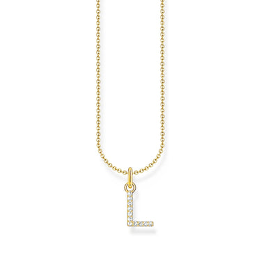 THOMAS SABO Necklace with letter pendant L and white zirconia - gold