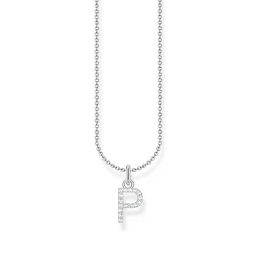 THOMAS SABO Necklace with letter pendant P and white zirconia - silver