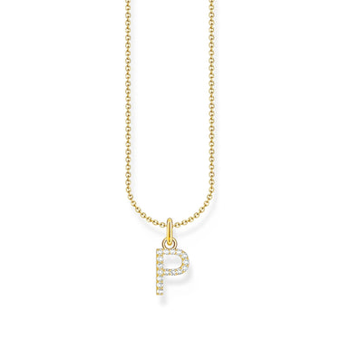 THOMAS SABO Necklace with letter pendant P and white zirconia - gold