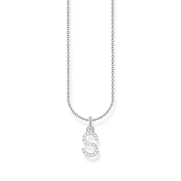 THOMAS SABO Necklace with letter pendant S and white zirconia - silver