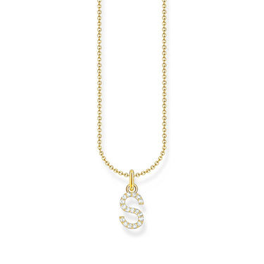 THOMAS SABO Necklace with letter pendant S and white zirconia - gold