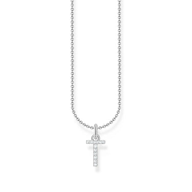 THOMAS SABO Necklace with letter pendant T and white zirconia - silver