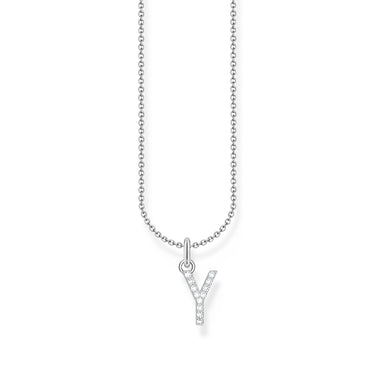 THOMAS SABO Necklace with letter pendant Y and white zirconia - silver