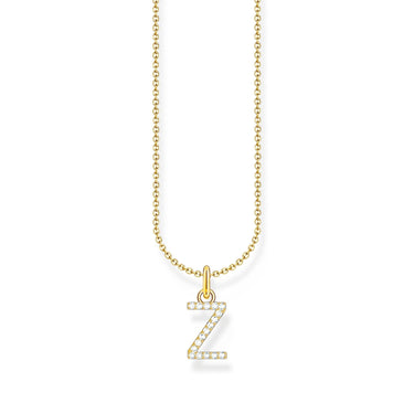 THOMAS SABO Necklace with letter pendant Z and white zirconia - gold