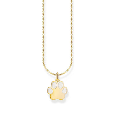 THOMAS SABO Necklace with paw pendant and cold enamel - gold