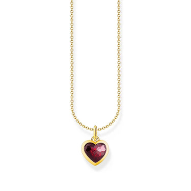 THOMAS SABO Heart pendant necklace gold with red zirconia