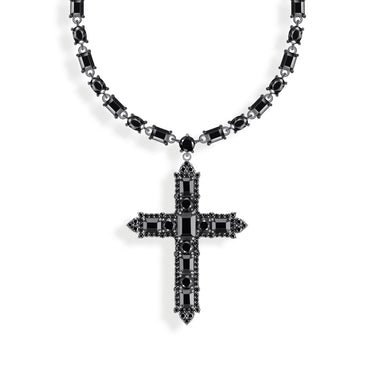 THOMAS SABO Necklace with black cross pendant and zirconia