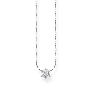 THOMAS SABO Silver necklace with snowflake pendant and white zirconia