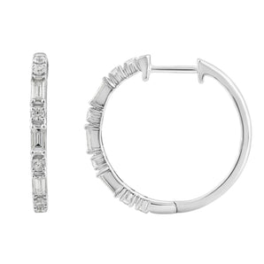 0.50ct Lab Grown Diamond Hoop Earrings in 18K White Gold