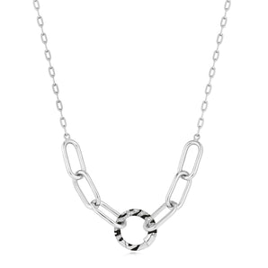 Ania Haie Silver Tiger Chain Charm Connector Necklace