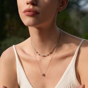 Ania Haie Silver Geometric Sparkle Pendant Necklace