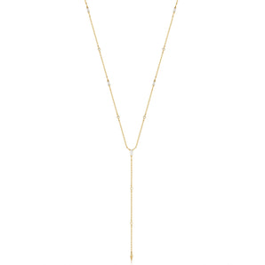 Ania Haie Gold Sparkle Point Y Necklace