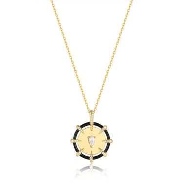 Ania Haie Gold Sparkle Point Medallion Necklace