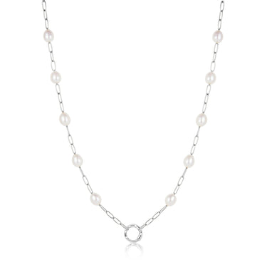 Ania Haie Silver Pearl Chain Charm Connector Necklace