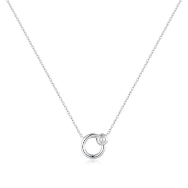 Ania Haie Silver Hoop Freshwater Pearl Necklace