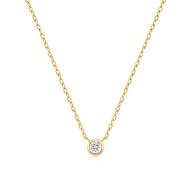 Ania Haie Gold Round Solitaire Cubic Zirconia Necklace