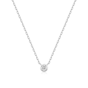 Ania Haie Silver Round Solitaire Cubic Zirconia Necklace