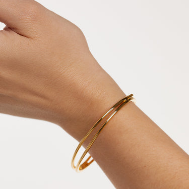 Twister Gold Bangle Medium