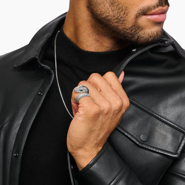 THOMAS SABO Snake Head ring with black stones