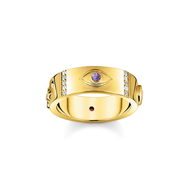 THOMAS SABO Gold Cosmic Talisman Ring with Colourful Stones