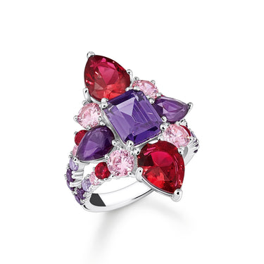 THOMAS SABO Heritage Glam Cocktail Ring with Colourful Stones