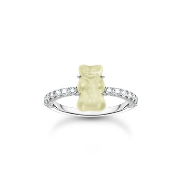 THOMAS SABO Ring with white mini sized goldbears and zirconia