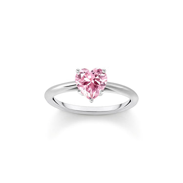 THOMAS SABO Ring with pink, heart-shaped zirconia