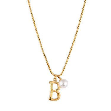 Pearl Letter B Necklace