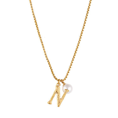 Pearl Letter N Necklace