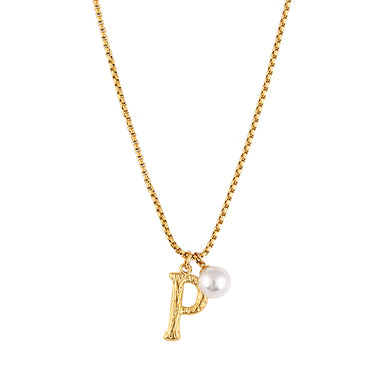 Pearl Letter P Necklace