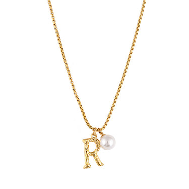 Pearl Letter R Necklace