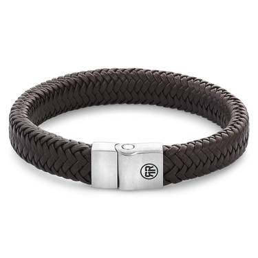 Rebel and Rose Full Metal Herringbone Brown Matt Bracelet