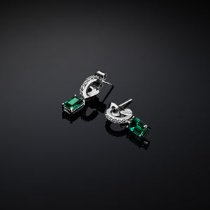 Chiara Ferragni Emerald Silver and Green Zirconia Pendant Earrings