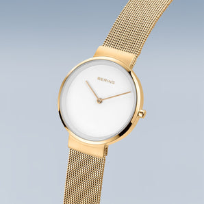 Bering Classic 31mm Gold Milanese Strap Watch